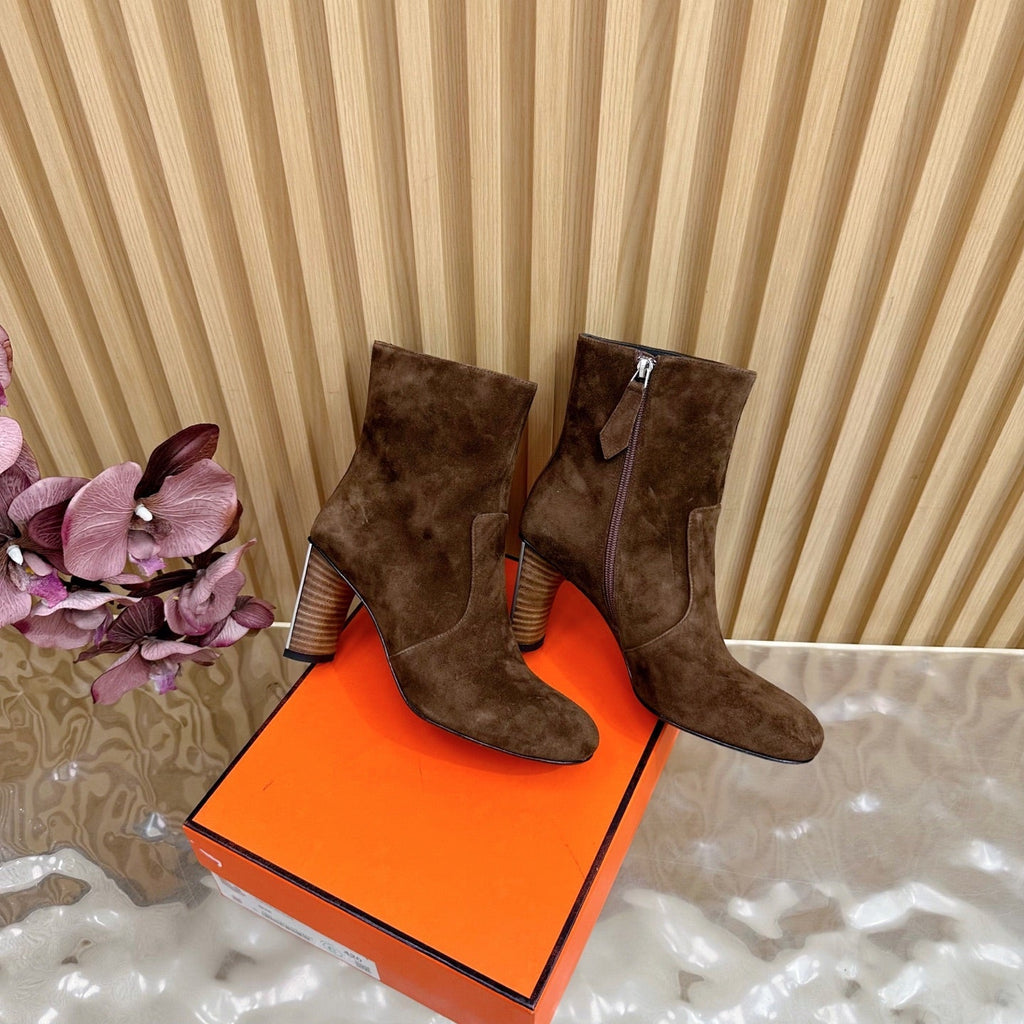 HM 25S ANKLE BOOTS 70 MM IN BROWN SUEDE
