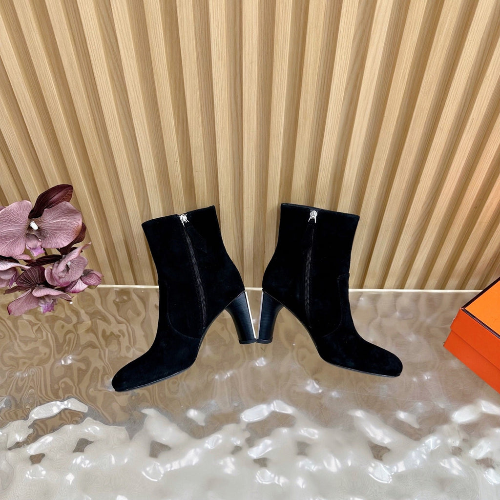 HM 25S ANKLE BOOTS 70 MM IN BLACK SUEDE