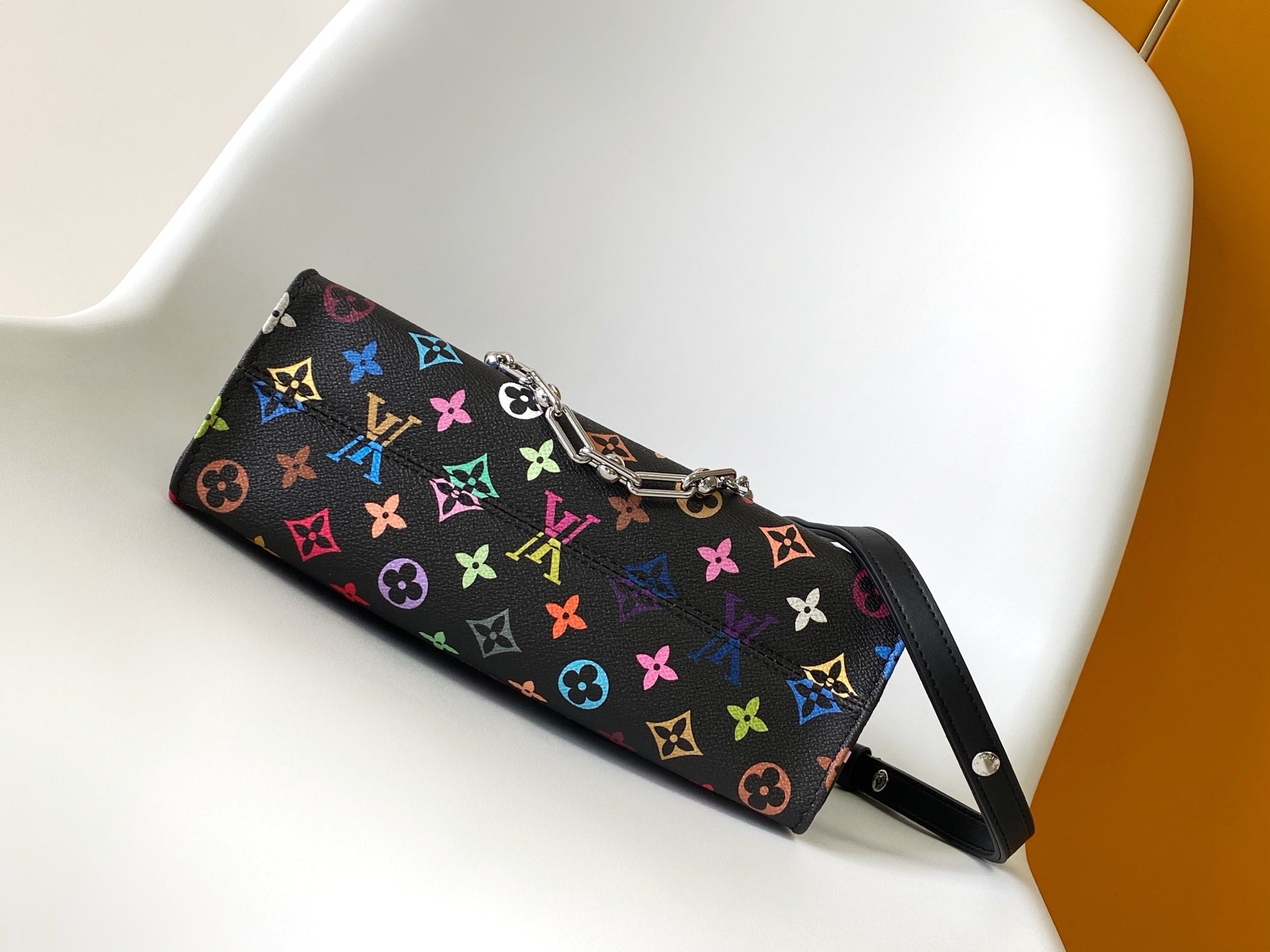 ONTHEGO EAST WEST BAG 25 IN COLORFUL MONOGRAM PATTERN CANVAS