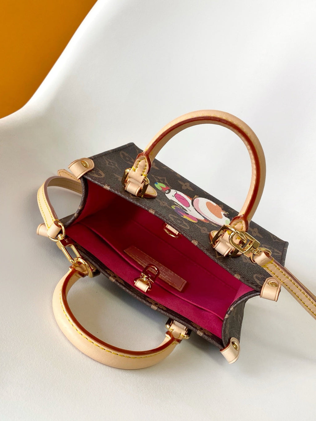 PANDA ONTHEGO BAG 18 IN BROWN MONOGRAM COATED CANVAS