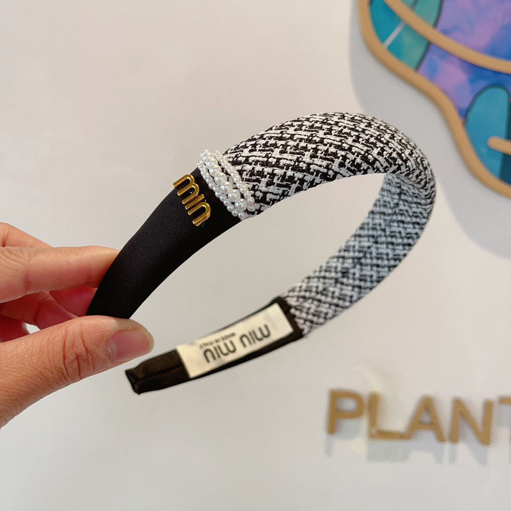 HEADBAND IN BLACK TWEED AND SILK 262052