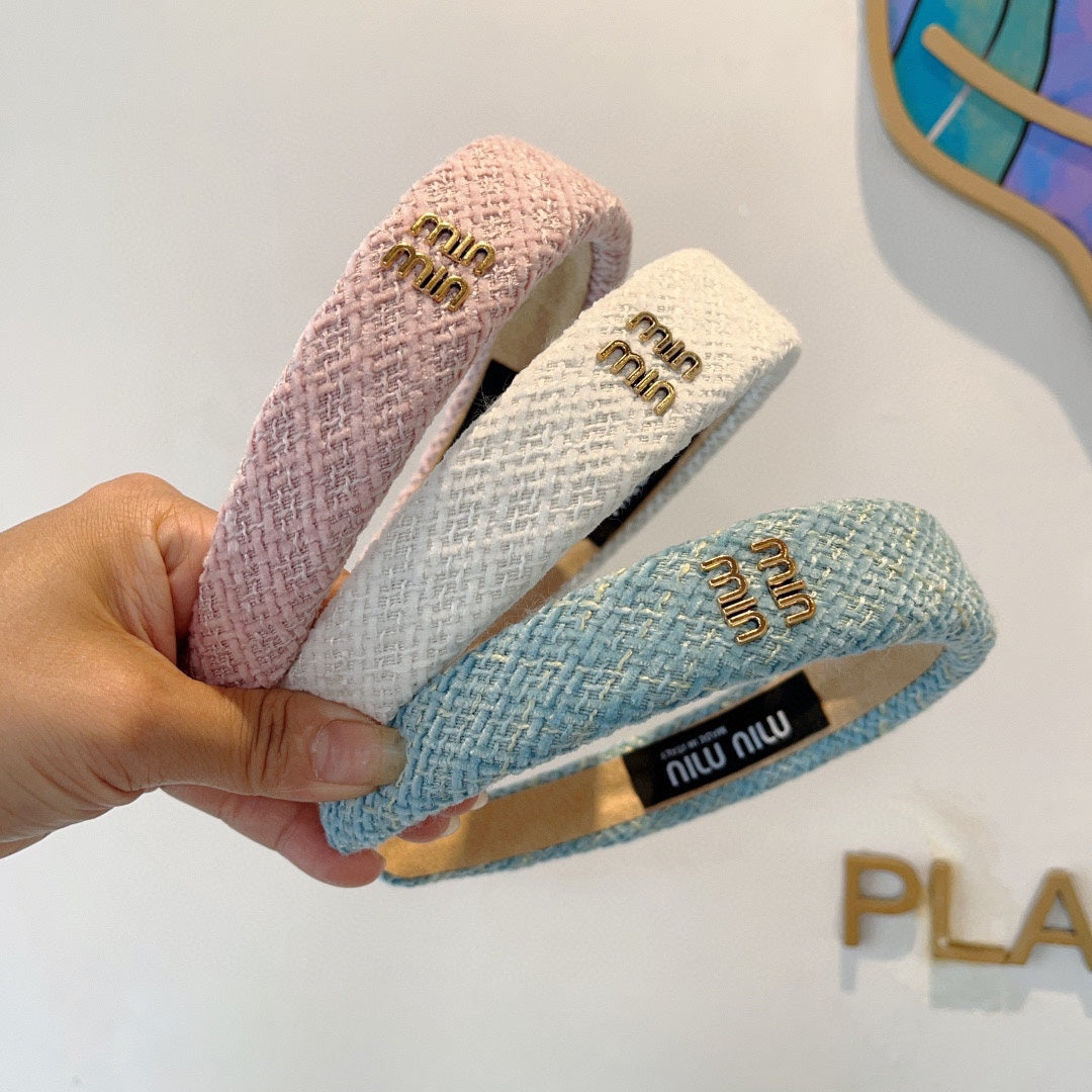 SIMPLE HAIRBAND IN LIGHT PINK TWEED 282732