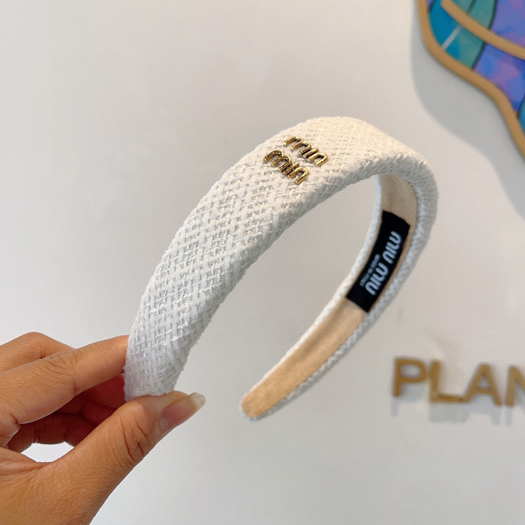 SIMPLE HAIRBAND IN WHITE TWEED 282733