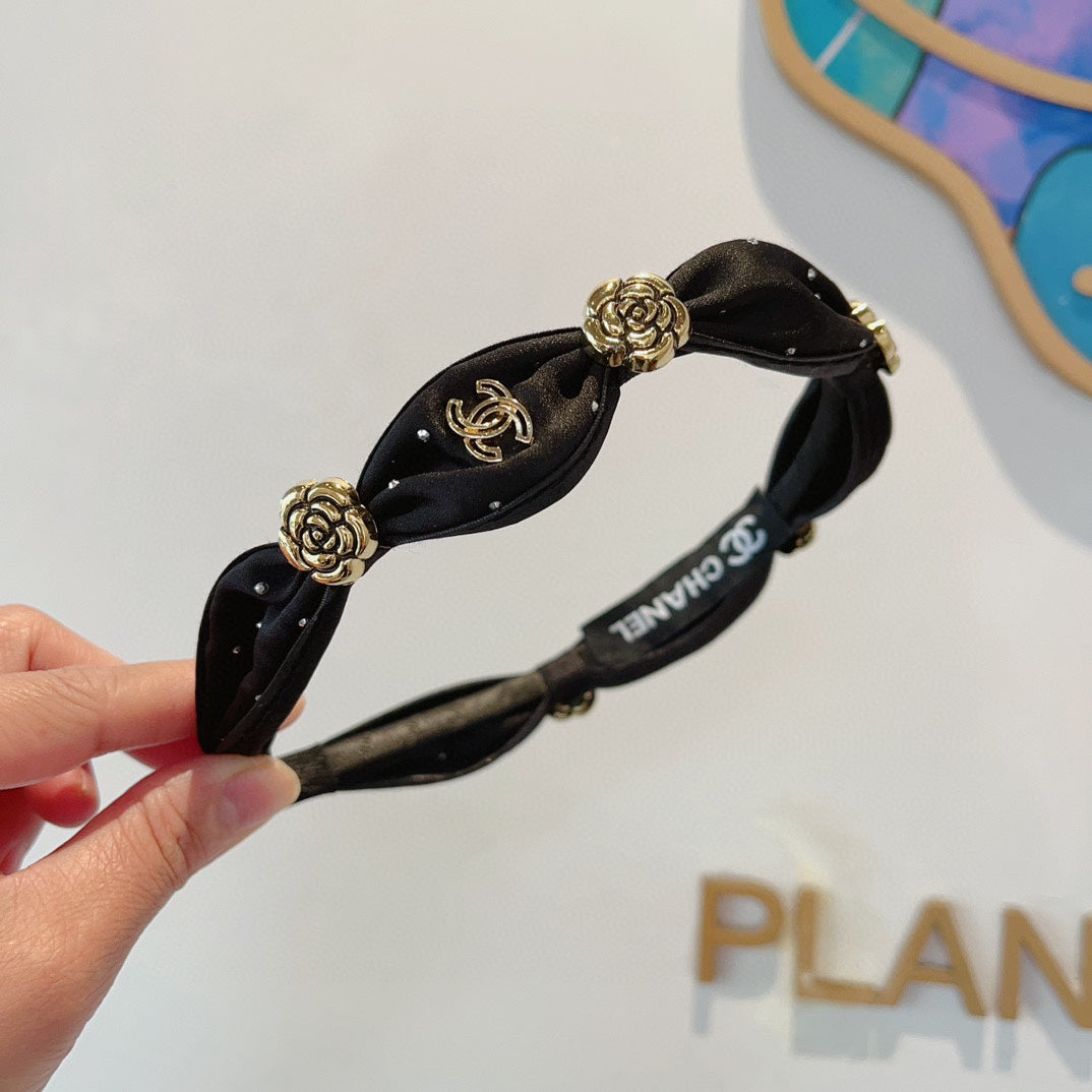 BLACK SILK HAIRBAND 410837