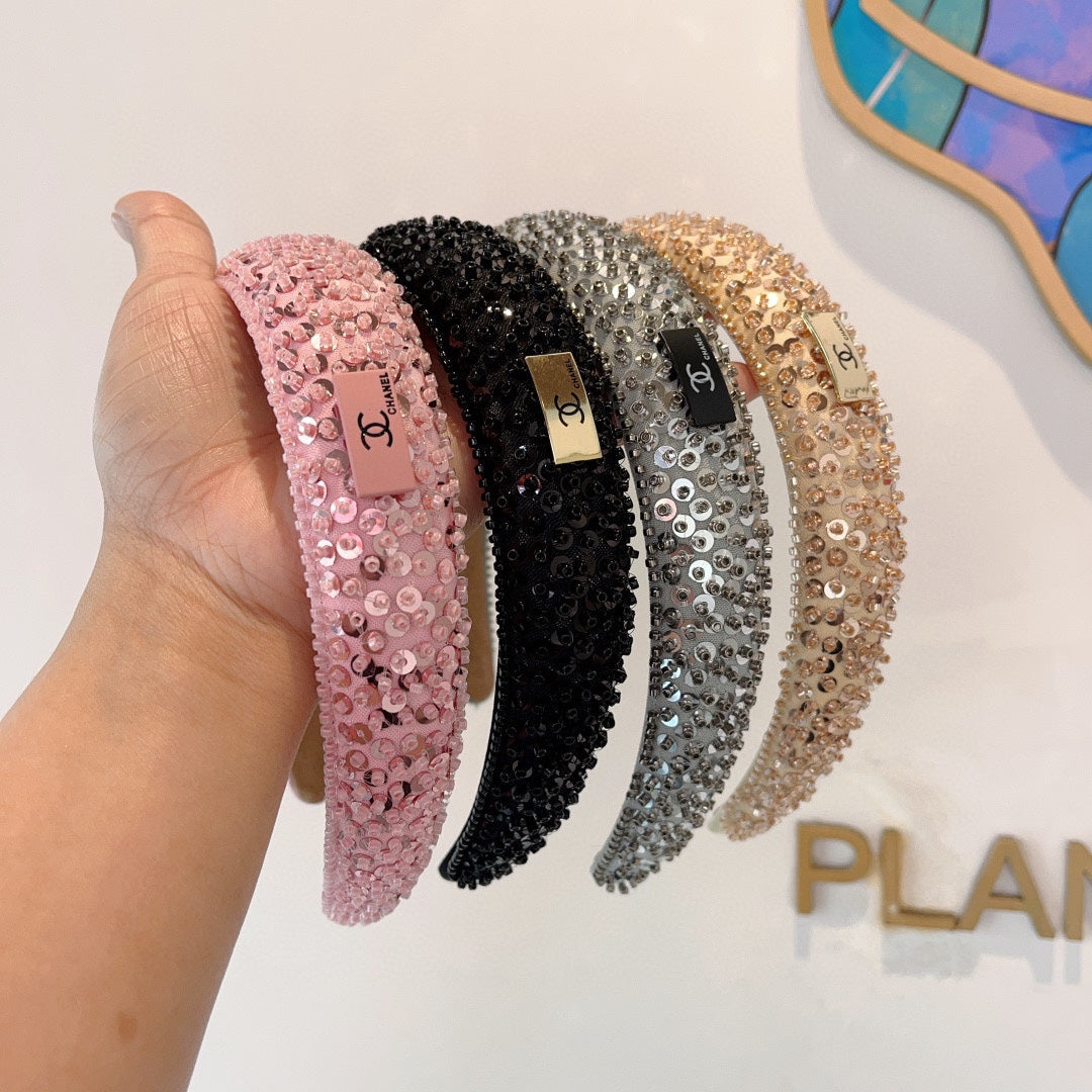 SILVER FABRIC WITH SEQUINS HAIRBAND 412428