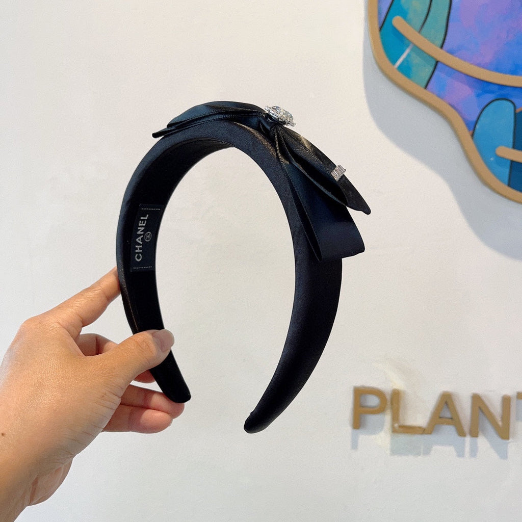 BLACK SILK AND FABRIC HAIRBAND 414429