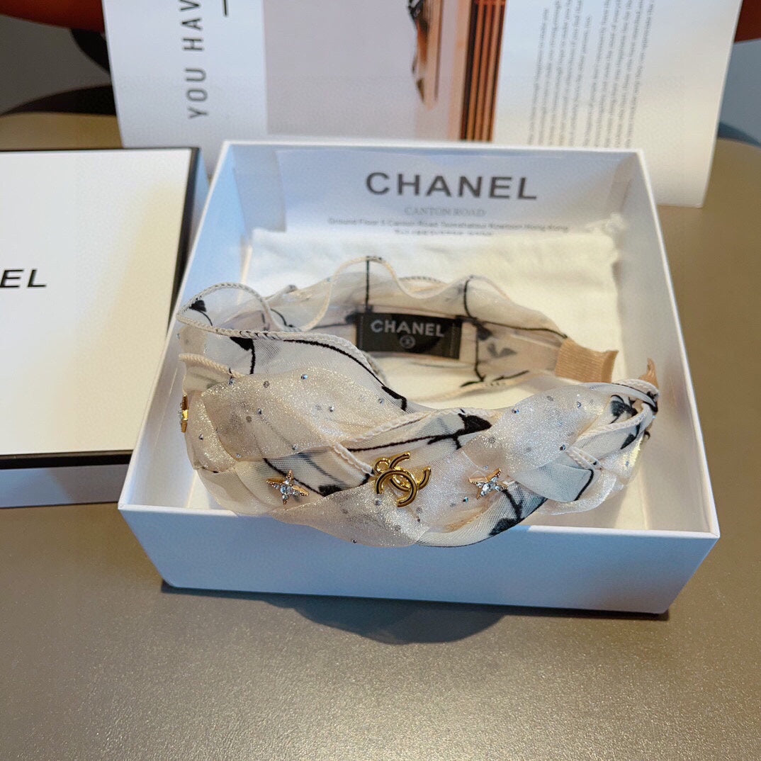 WHITE VOILE FABRIC HAIRBAND 417293