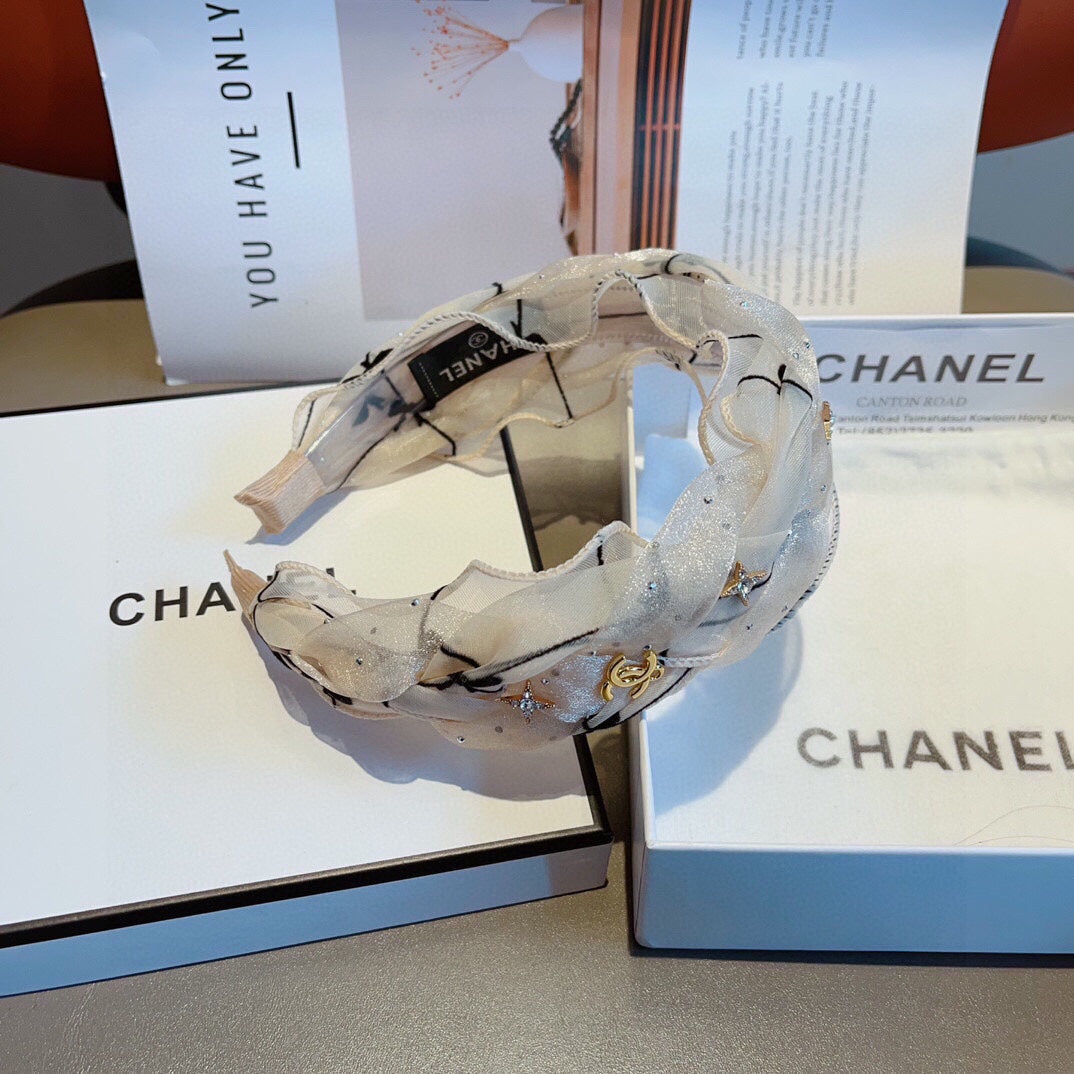 WHITE VOILE FABRIC HAIRBAND 417293