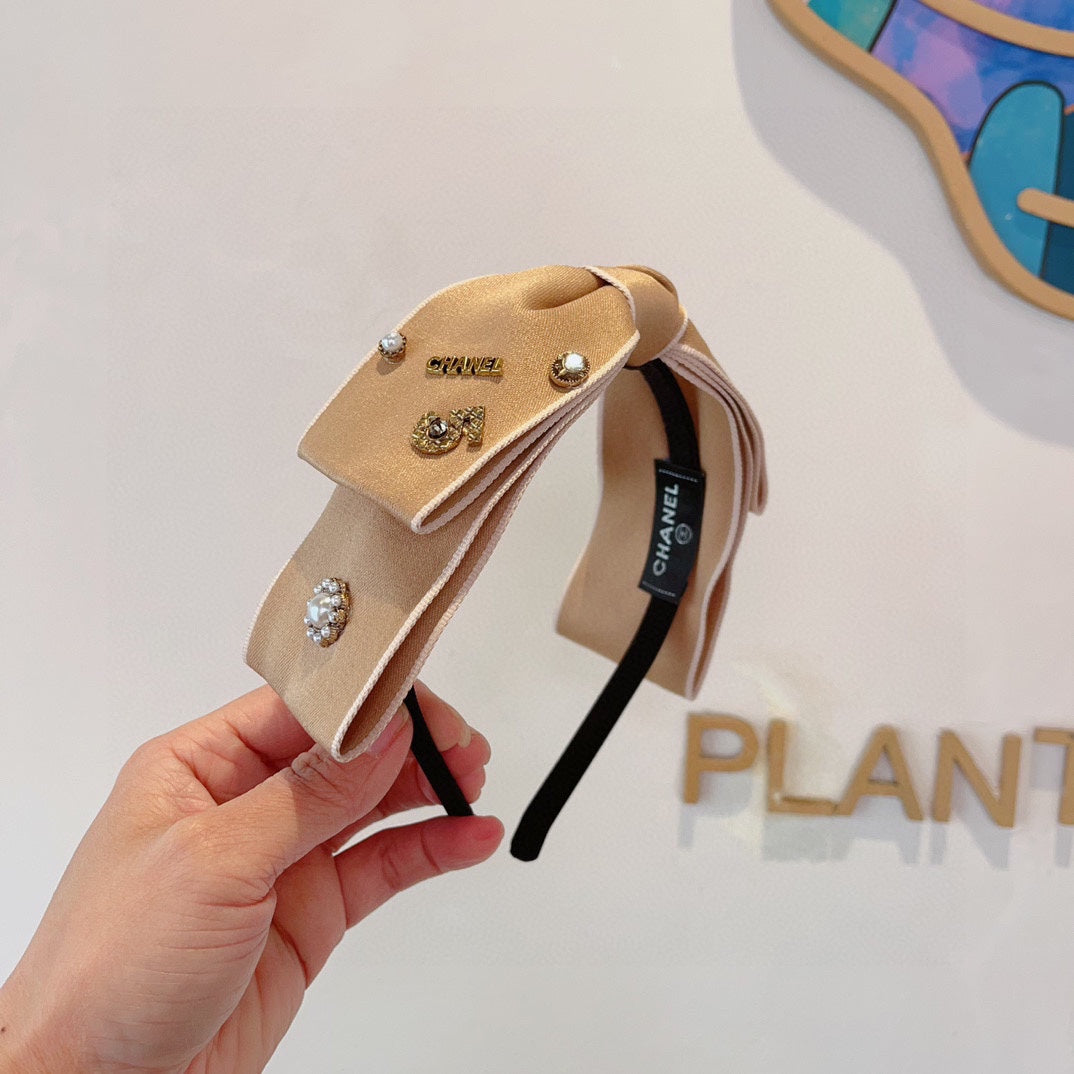 CAMEL BROWN SILK HAIRBAND 417315