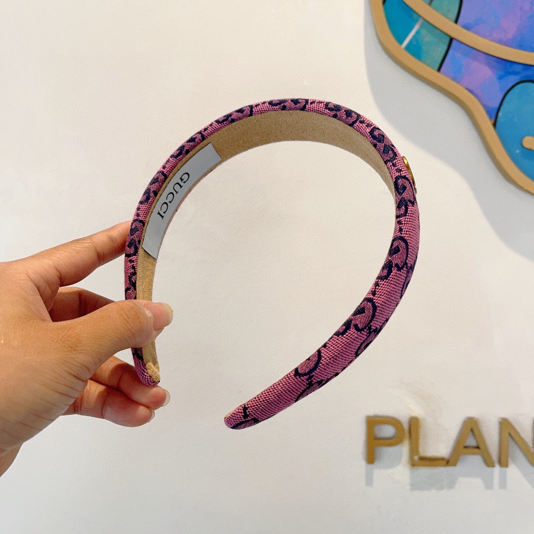 HEADBAND IN PINK MONOGRAM CANVAS 420624