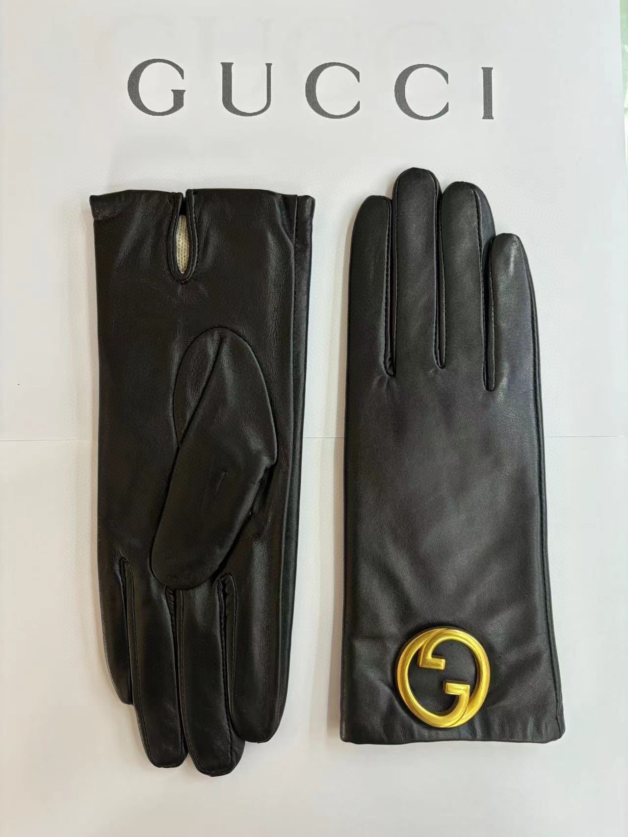 GLOVES IN BLACK SHEEPSKIN WITH CASHMERE LINING 432595