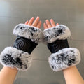 SHORt-STYLE GLOVES IN BLACK SHEEPSKIN AND RABBIT FUR 463852