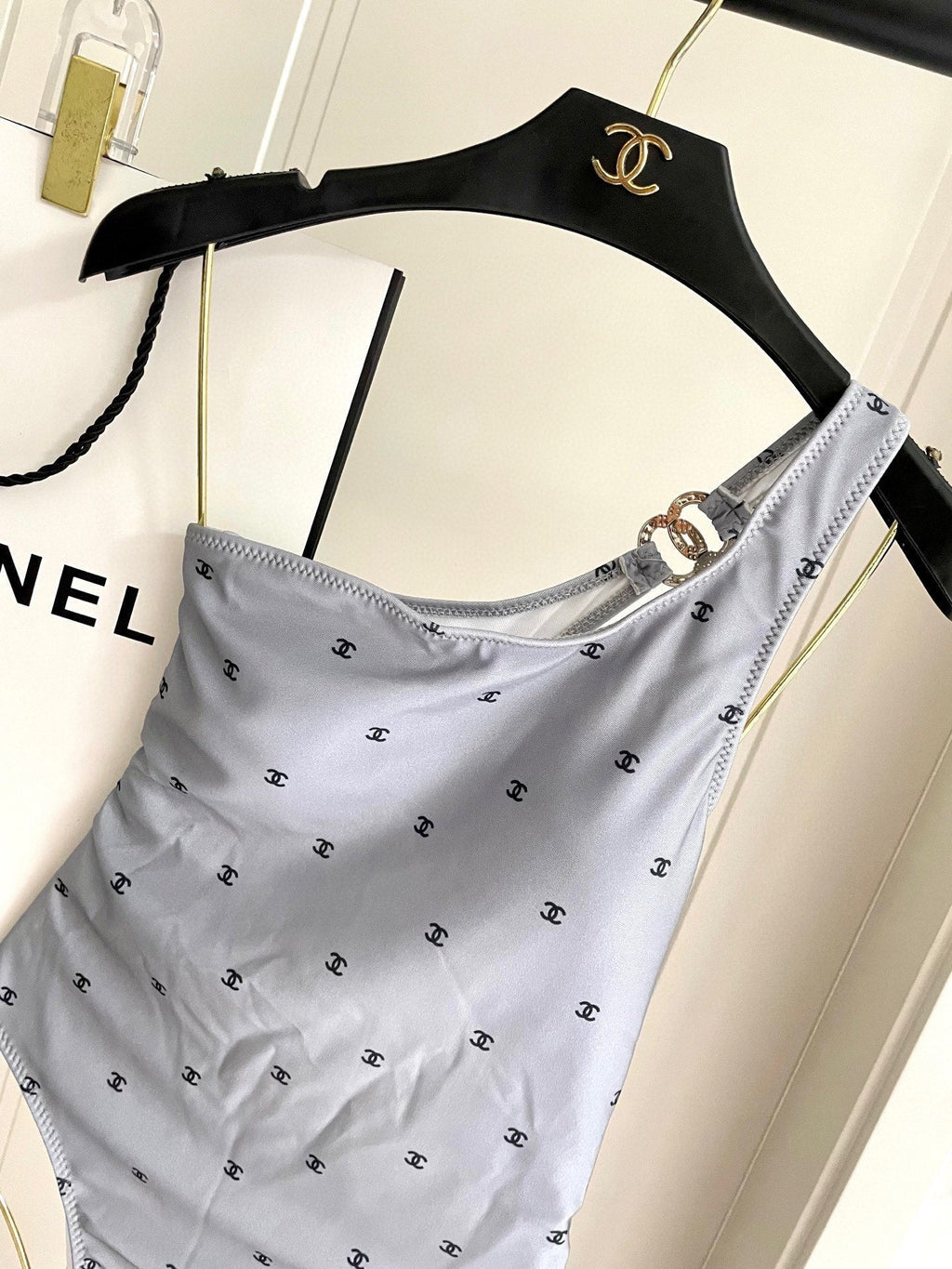 CC BIKINI SWIMSUIT SET IN GREY AND BLACK 593032