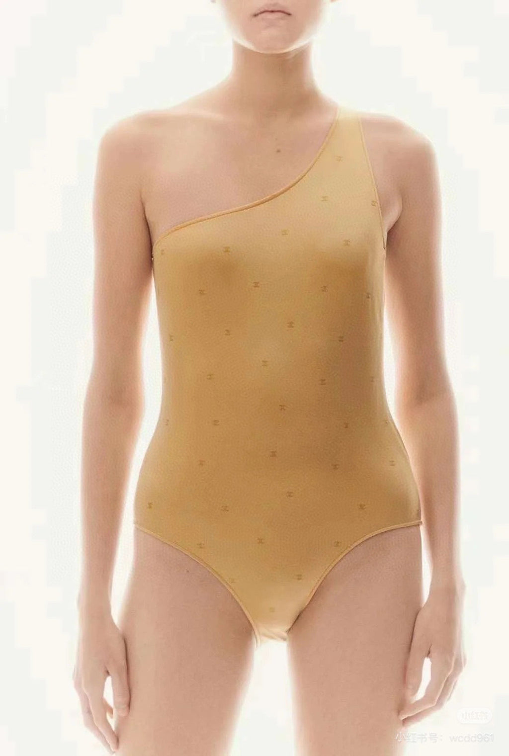 CC BIKINI SWIMSUIT SET IN YELLOW AND GREEN LOGO 593033