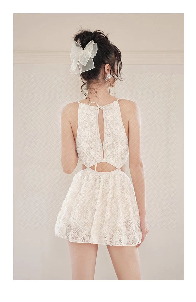 CC BIKINI SWIMSUIT SET IN WHITE LACE FABRIC 613726