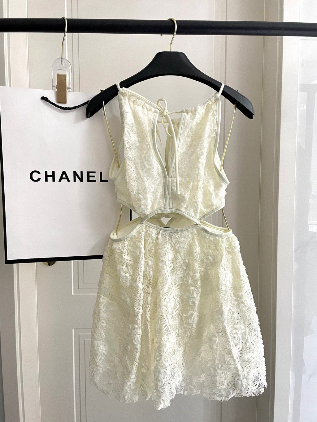 CC BIKINI SWIMSUIT SET IN WHITE LACE FABRIC 613726