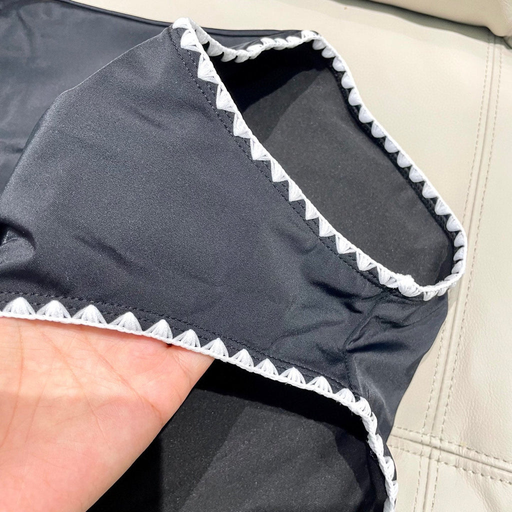 CC BIKINI SWIMSUIT SET IN BLACK AND WHITE TRIM 622173