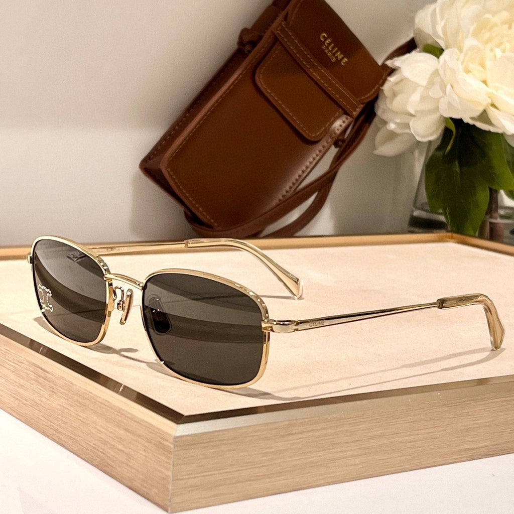 TRIOMPHE RHINESTONE SUNGLASS CL40285U IN METAL WITH CRYSTALS