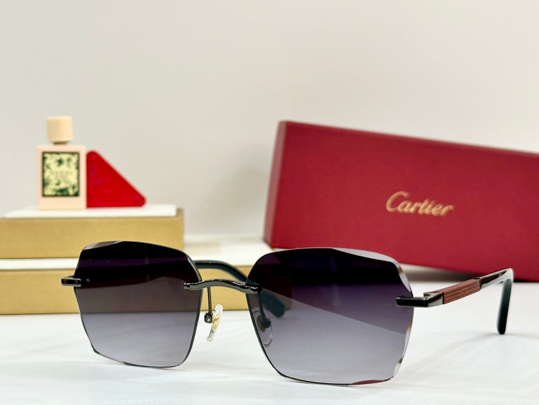 PREMIÈRE GEOMETRIC FRAME SUNGLASSES 530303 IN METAL AND WOODEN