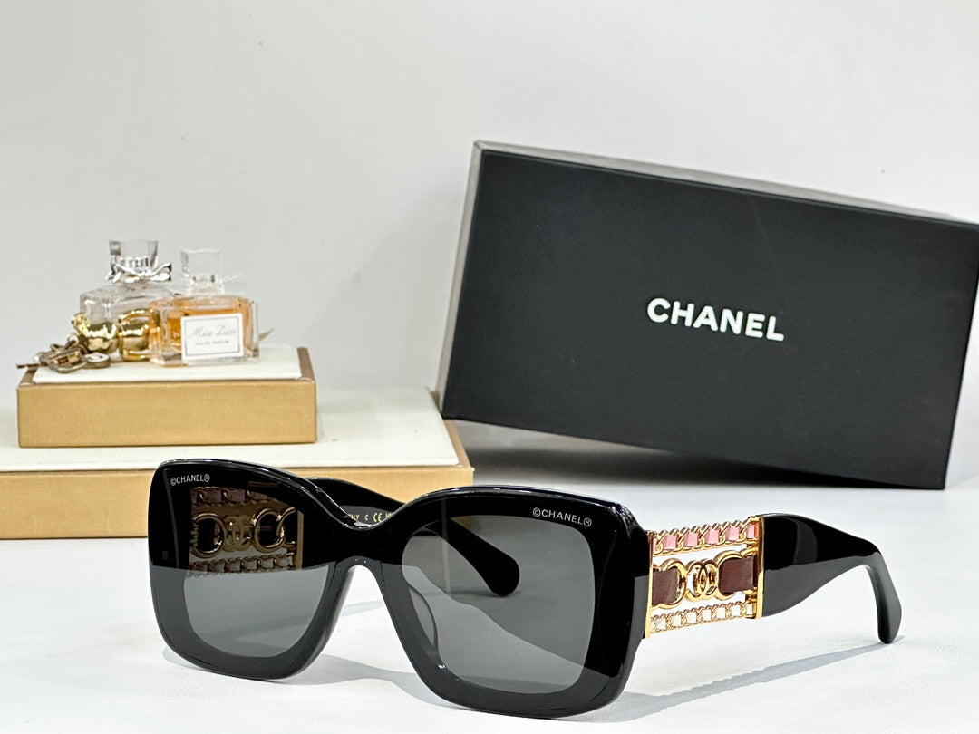SQUARE SUNGLASSES CH5537Q IN ACETATE CHAIN METAL