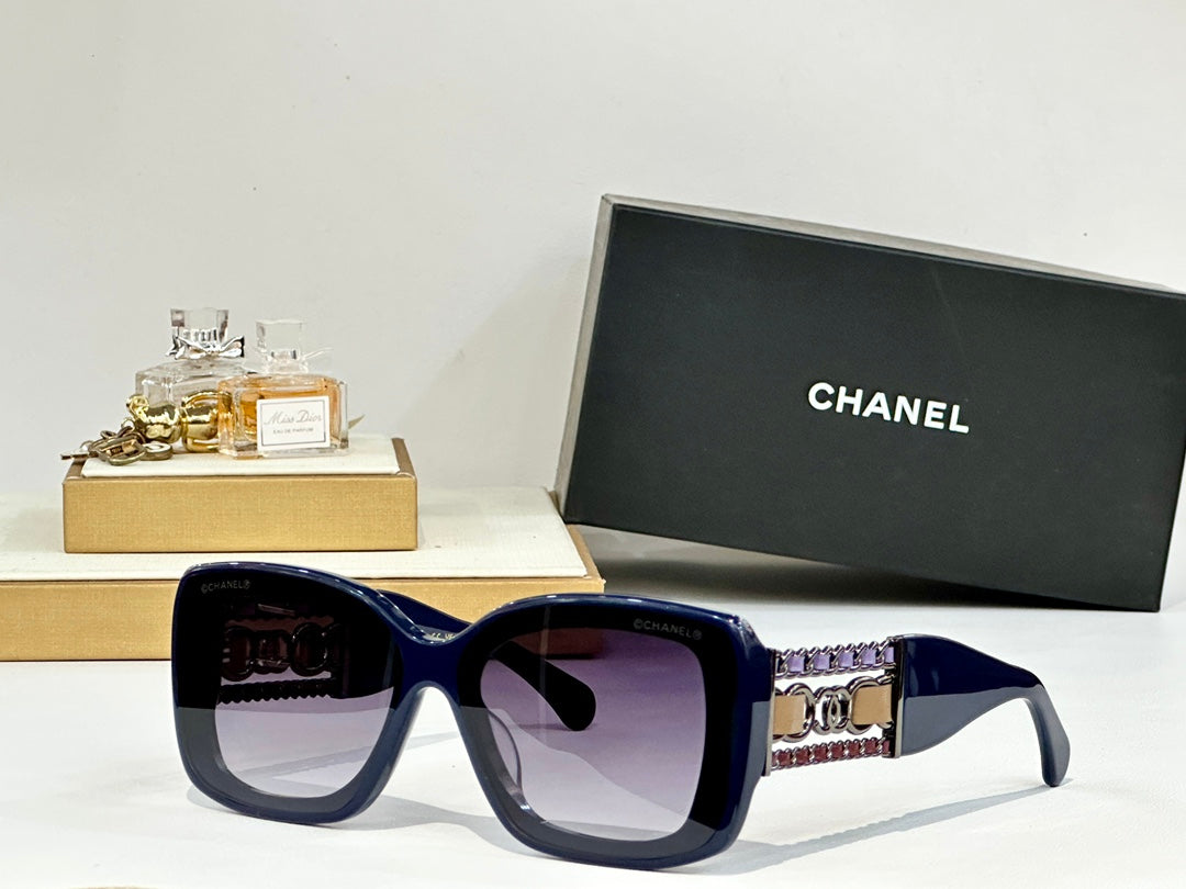 SQUARE SUNGLASSES CH5537Q IN ACETATE CHAIN METAL