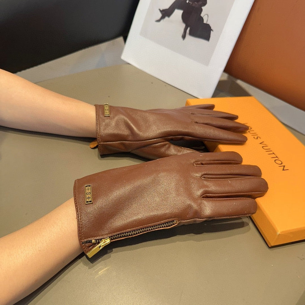 GLOVES IN CHOCOLATE BROWN LAMBSKIN 432687