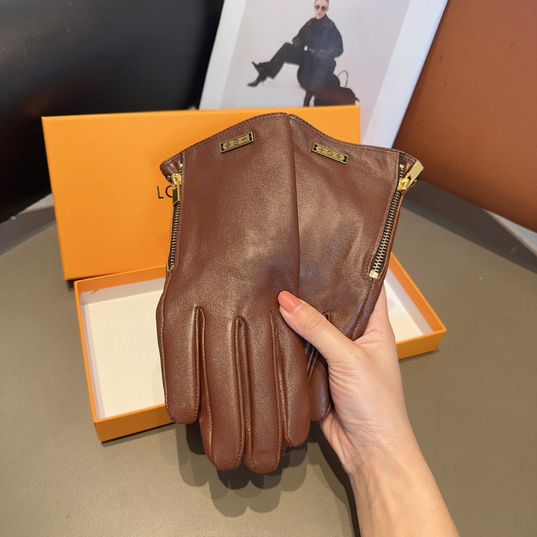 GLOVES IN CHOCOLATE BROWN LAMBSKIN 432687