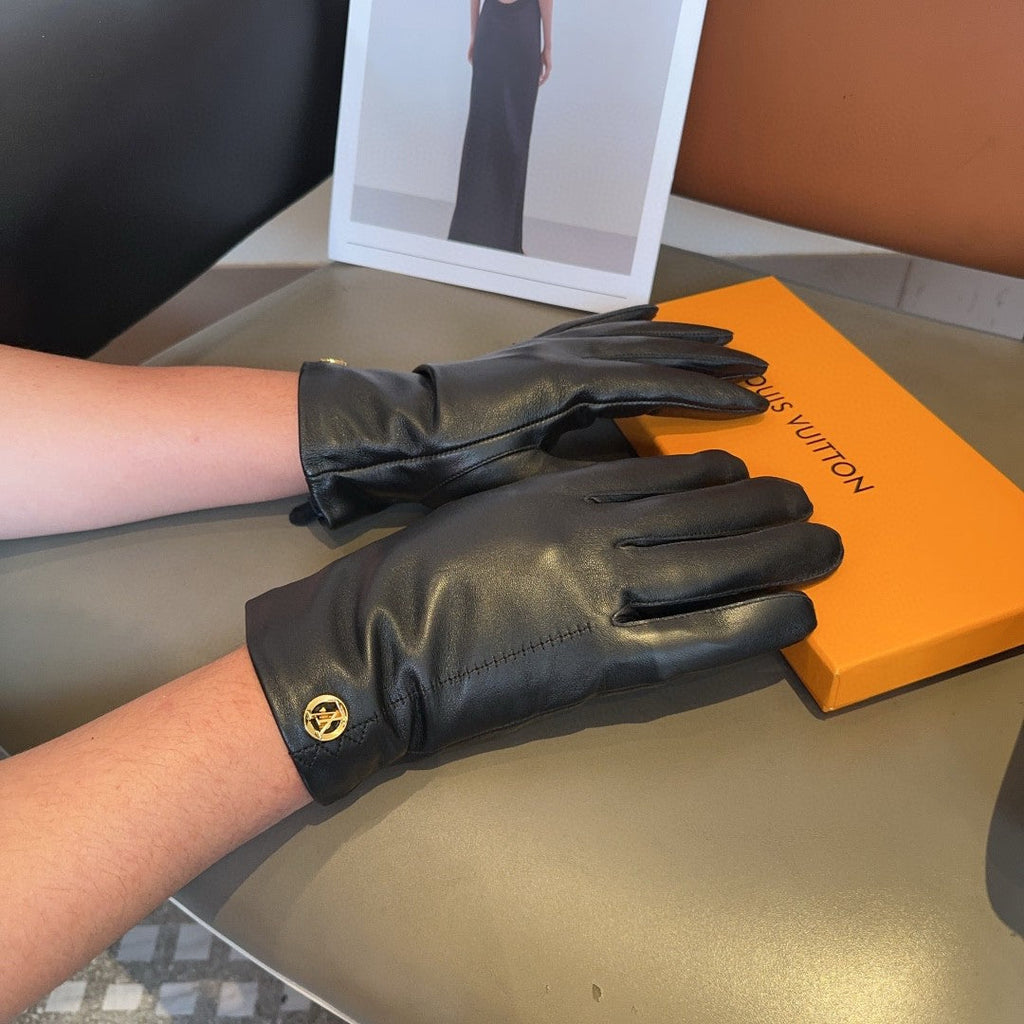 LV GLOVES IN BLACK LAMBSKIN 466819