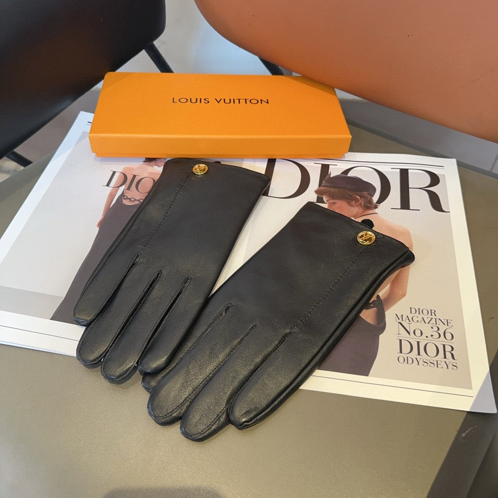 LV GLOVES IN BLACK LAMBSKIN 466819