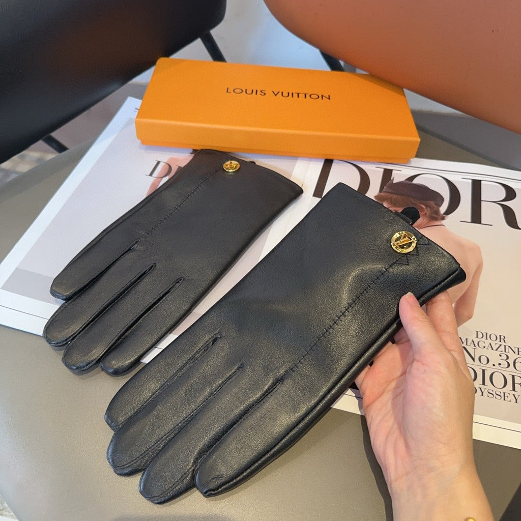 LV GLOVES IN BLACK LAMBSKIN 466819