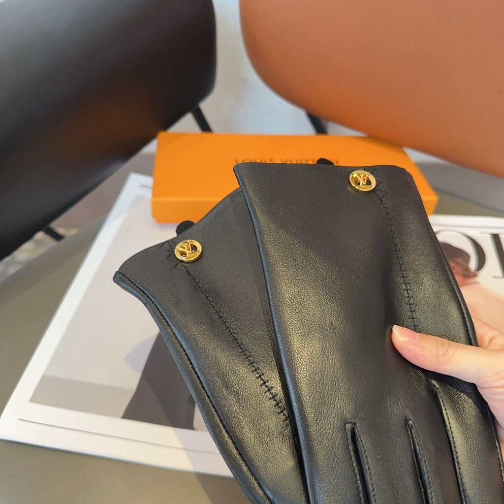 LV GLOVES IN BLACK LAMBSKIN 466819