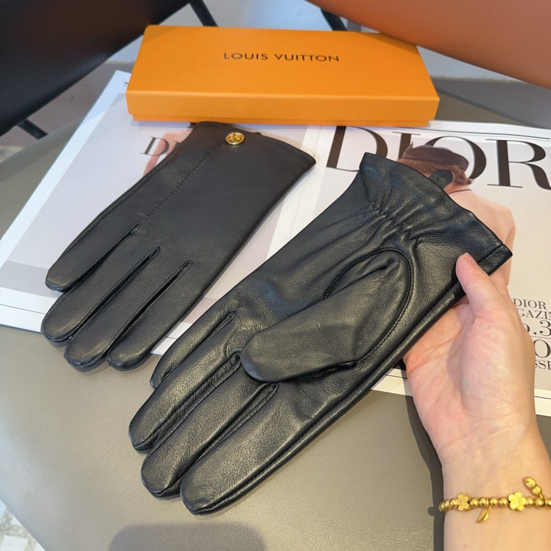 LV GLOVES IN BLACK LAMBSKIN 466819