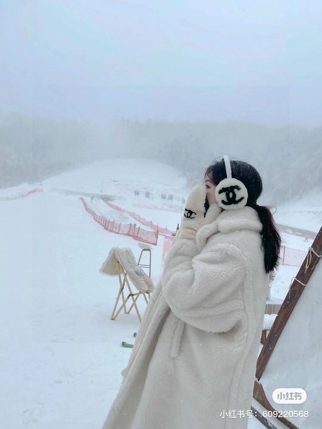 GLOVES IN WHITE RABBIT FUR AND LAMBSKIN 456404