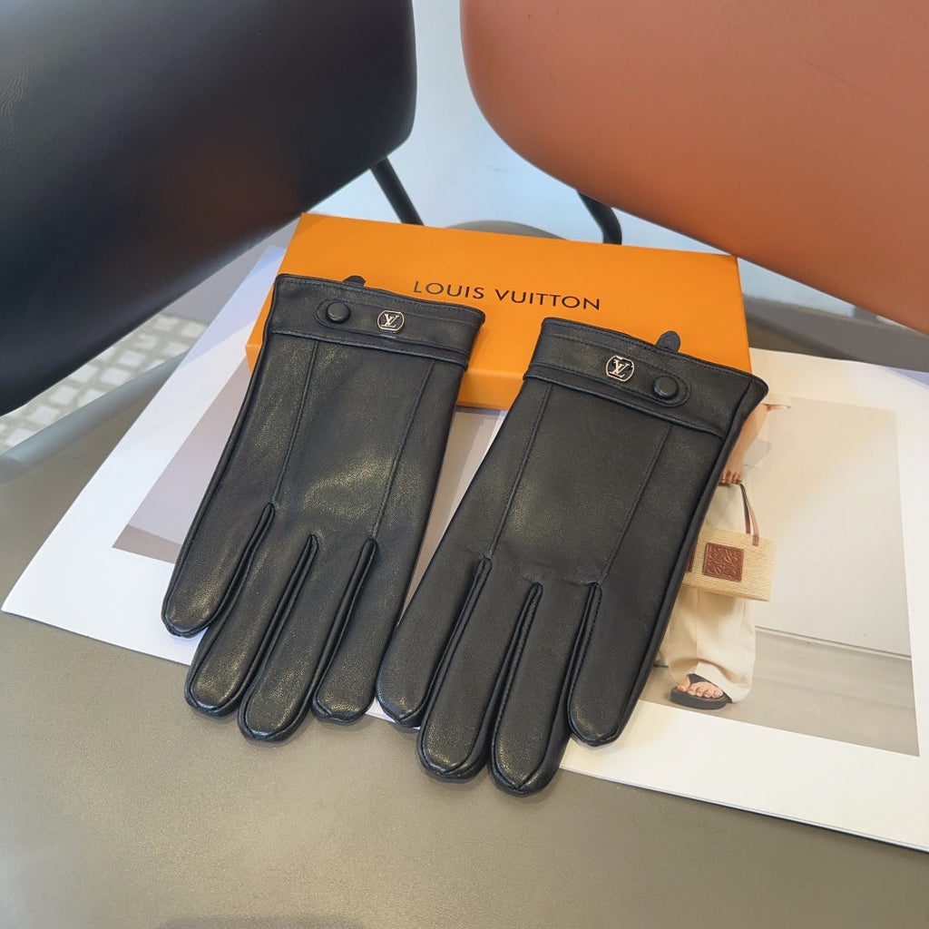 LV GLOVES IN BLACK LAMBSKIN 462318