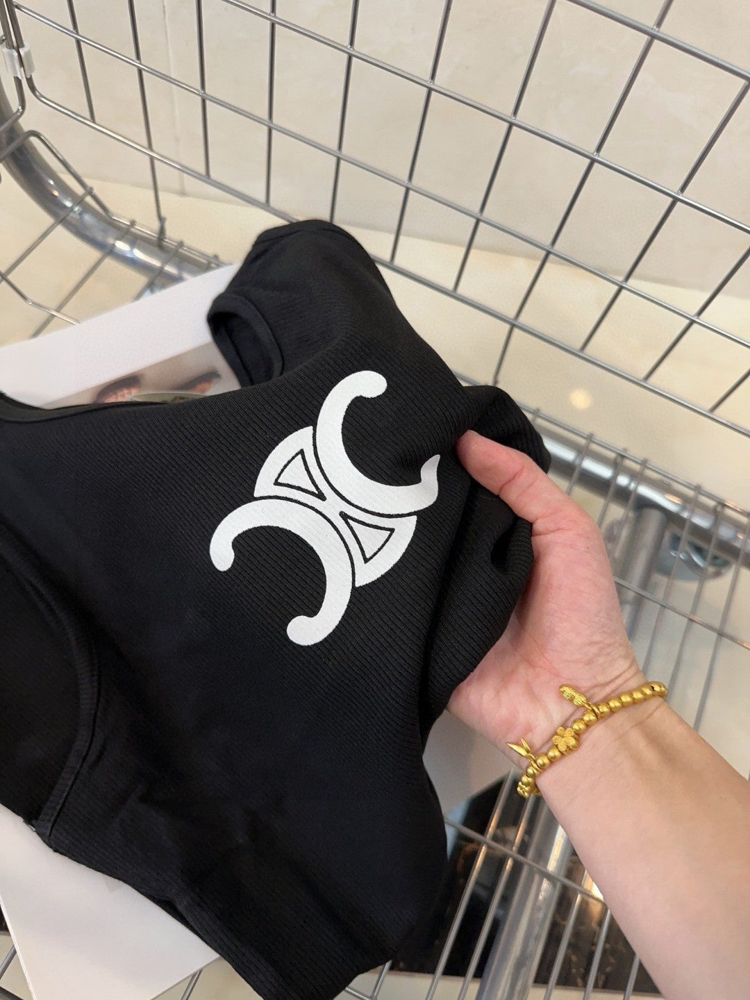 TANK TOP 627696 IN BLACK COTTON RIBBED