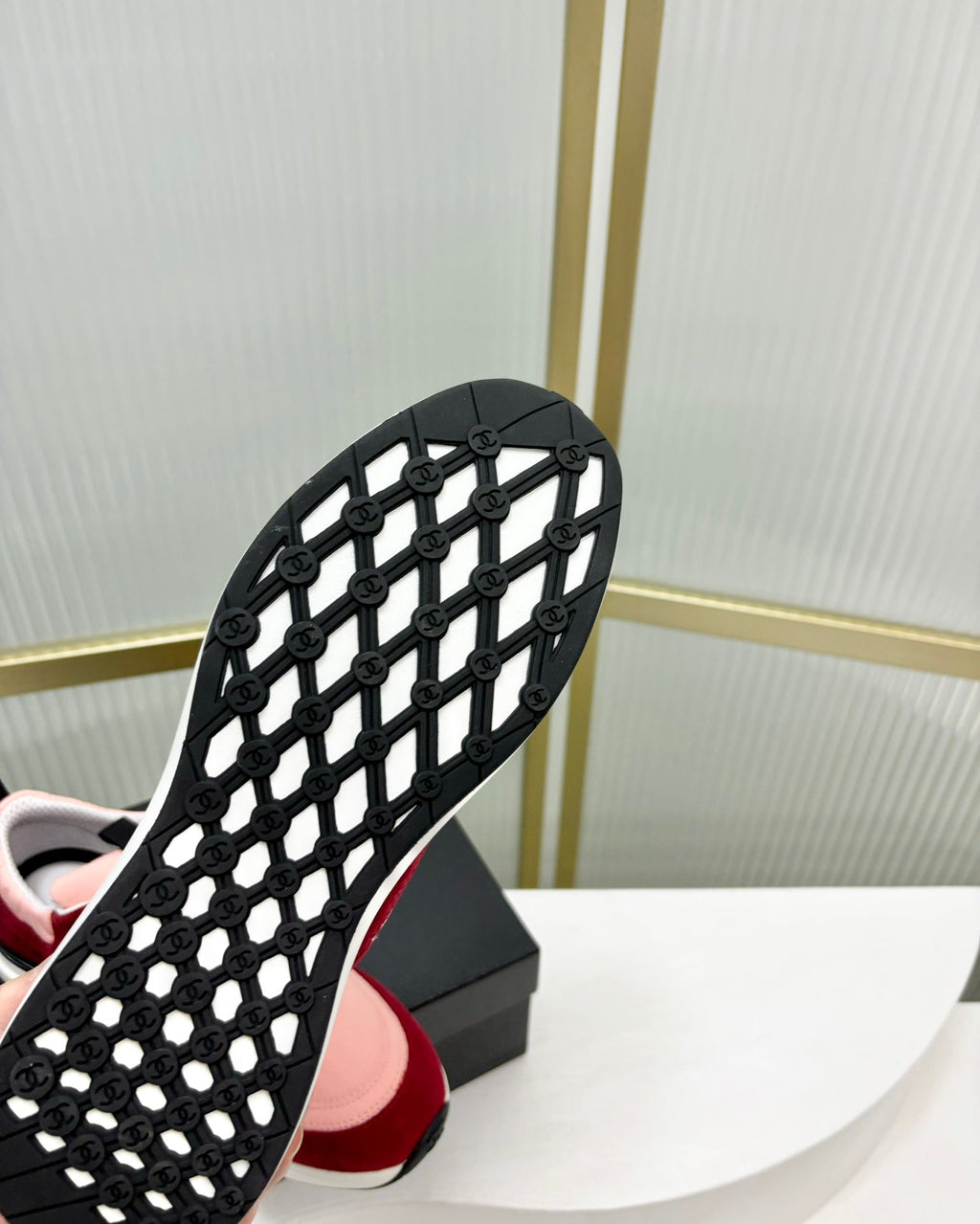 SNEAKER IN LIGHT PINK MIX CHERRY RED SUEDE