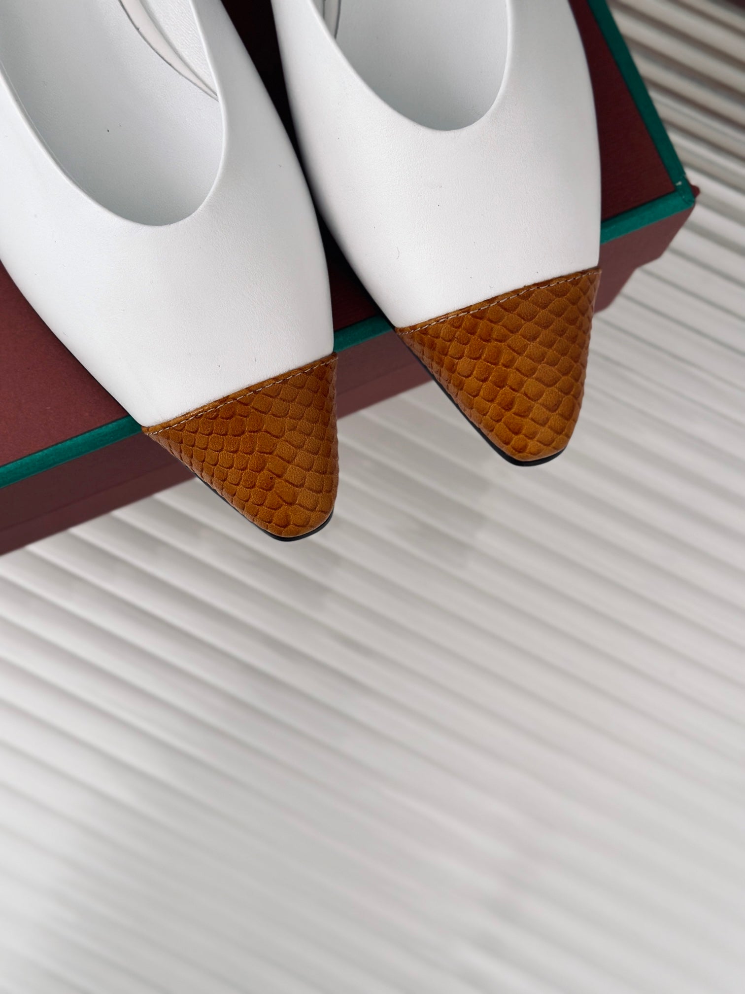 LP REBECCA BALLET FLATS WHITE WAXED LEATHER