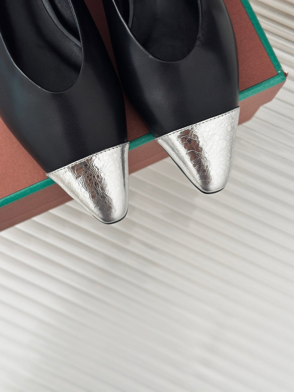 LP REBECCA BALLET FLATS BLACK WAXED LEATHER