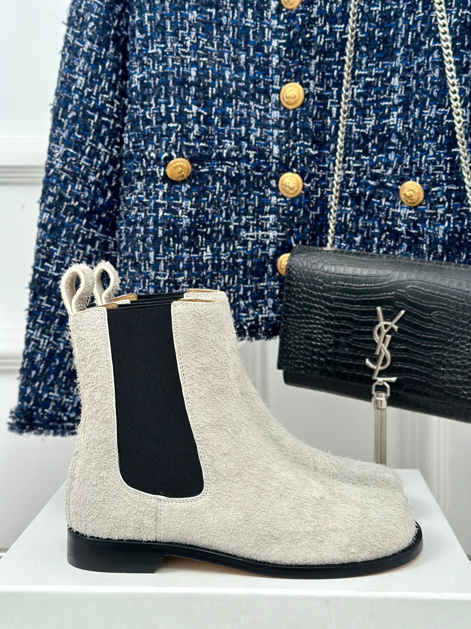 LW CAMPO CHELSEA BOOT WHITE BRUSHED SUEDE