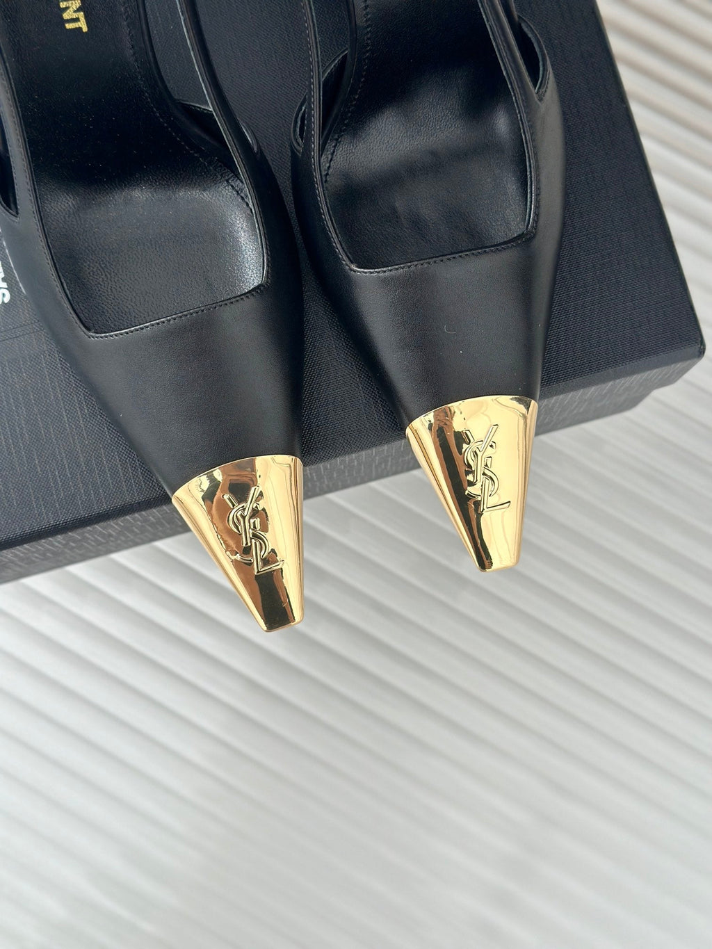 SL JEANNE SLINGBACK PUMPS BLACK CALFSKIN