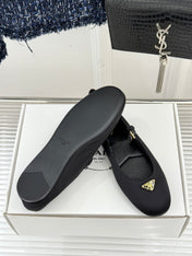 PRADA 25S BALLERINAS IN BLACK SATIN
