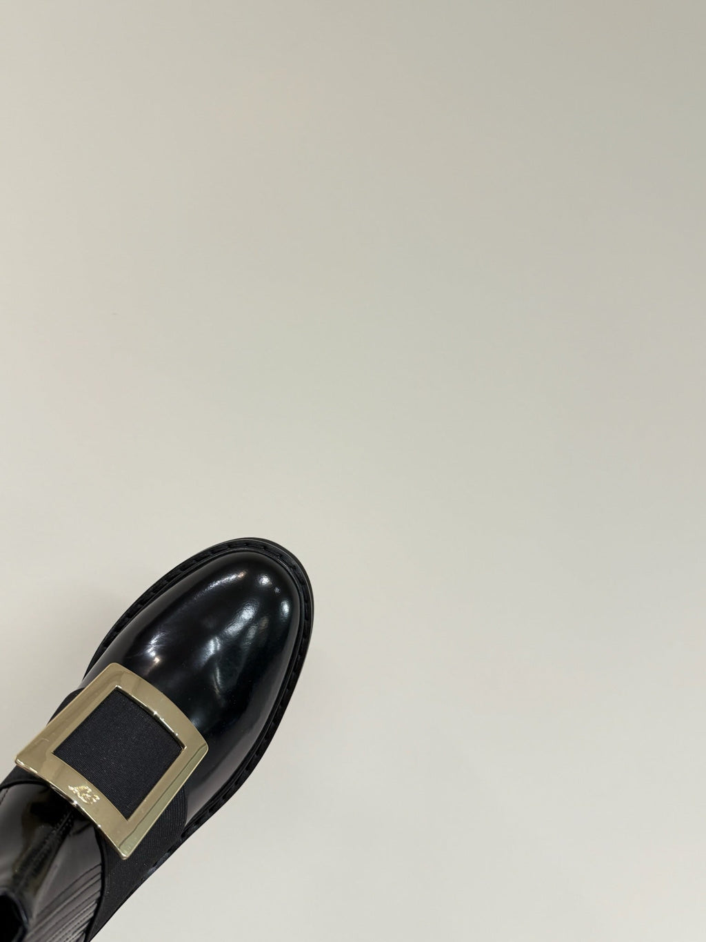 VIV' RANGERS CHELSEA BOOTIES IN BLACK CALFSKIN GOLD BUCKLE