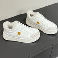 YELLOW STAR SNEAKER WHITE CALFSKIN AND SUEDE CALFSKIN WITH SHEARLING LINING