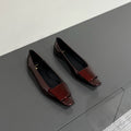 POPPY BALLET FLATS IN GARNET RED GLOSSY LAMBSKIN