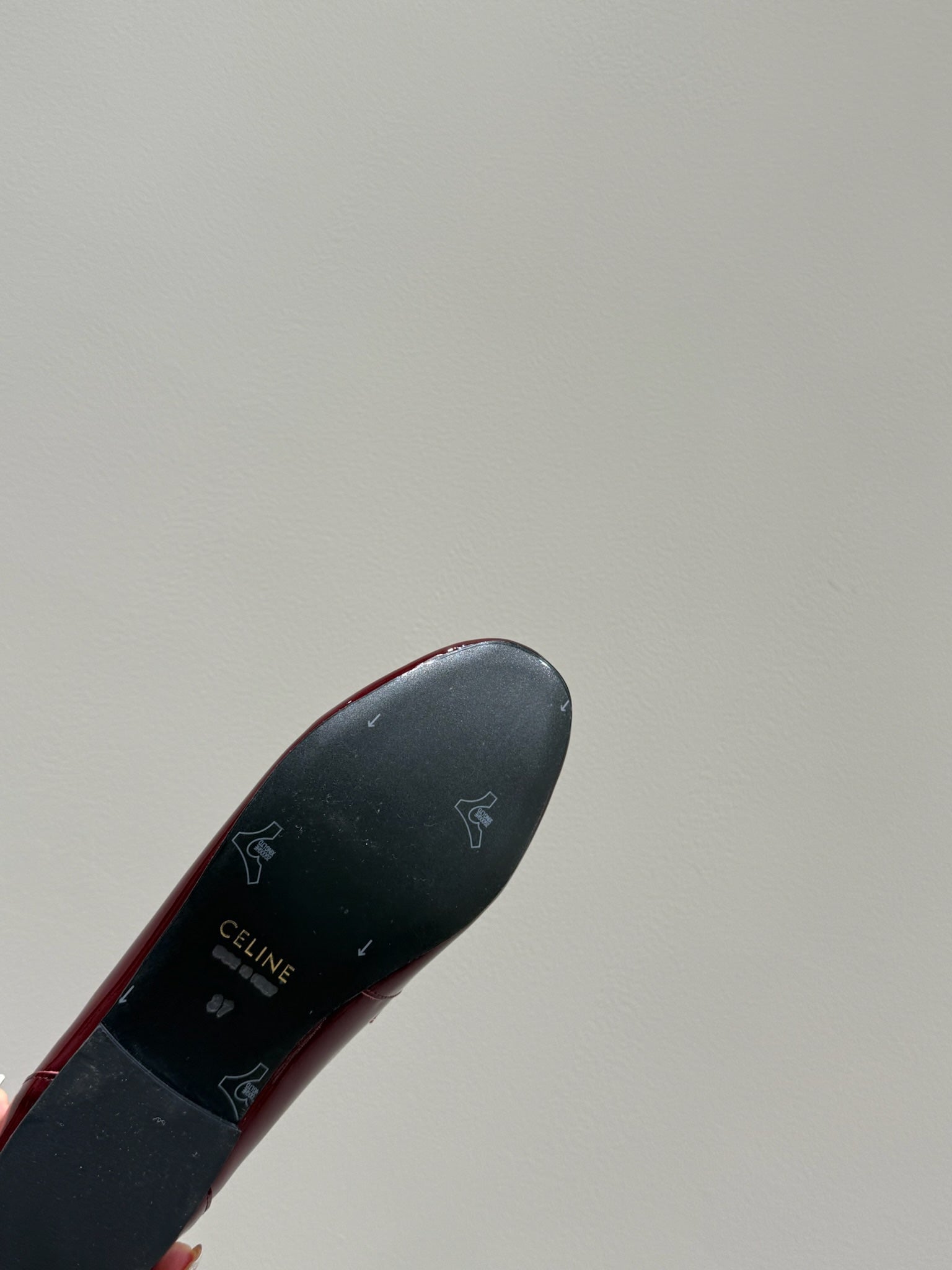 TRIOMPHE LOAFERS IN MAROON RED PATENT CALFSKIN