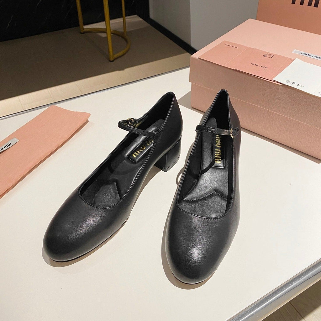 MARY JANE SHOES CLASSIC BLACK SHEEPSKIN