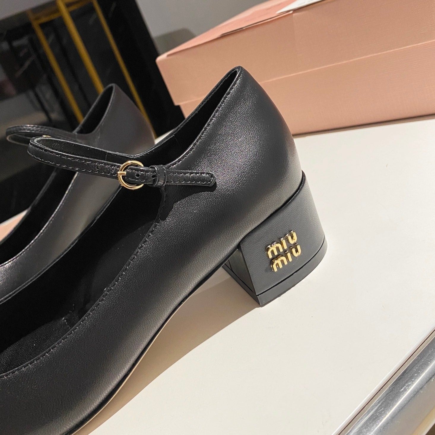 MARY JANE SHOES CLASSIC BLACK SHEEPSKIN