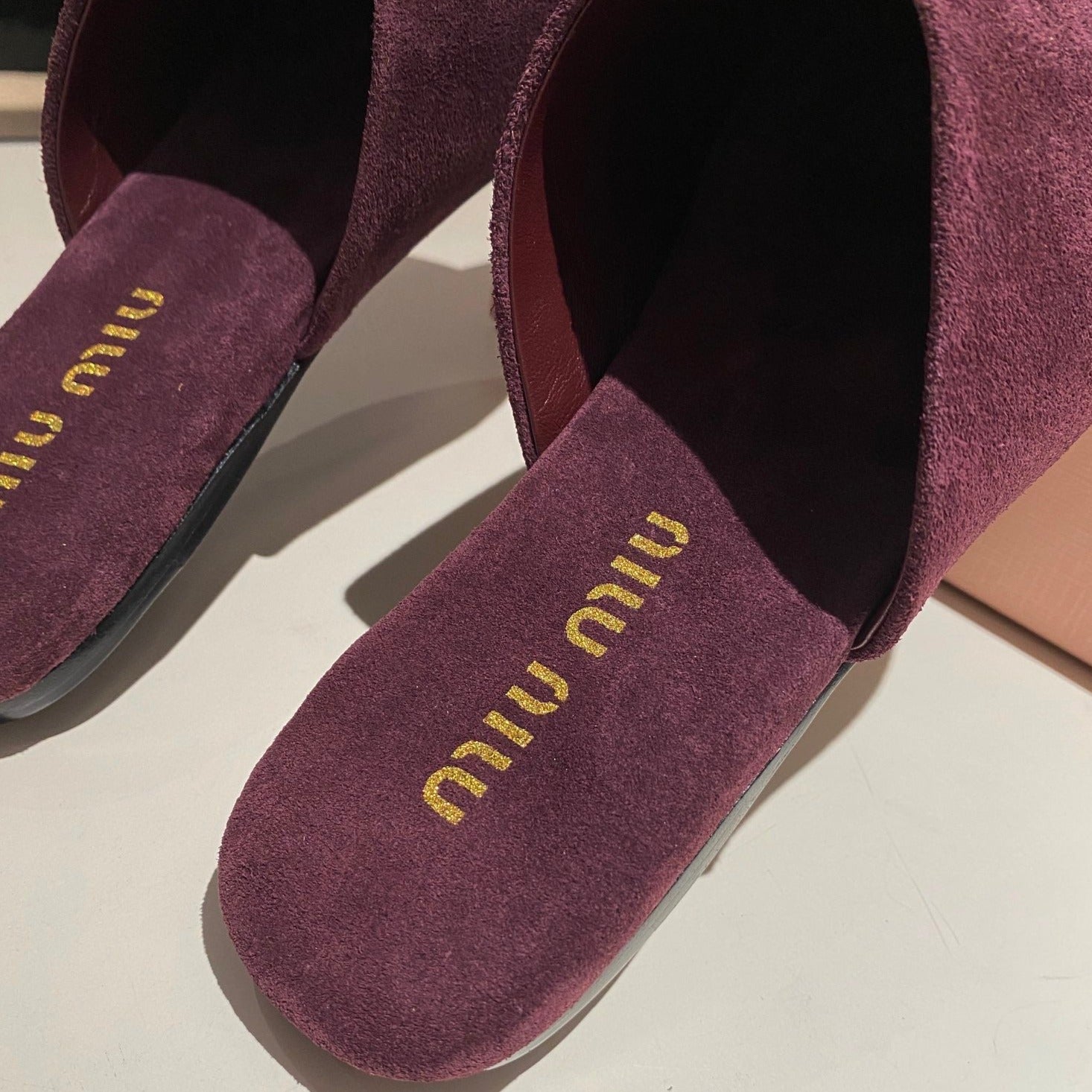 MULES SLIPPERS RETRO REBECCA PURPLE SUEDE