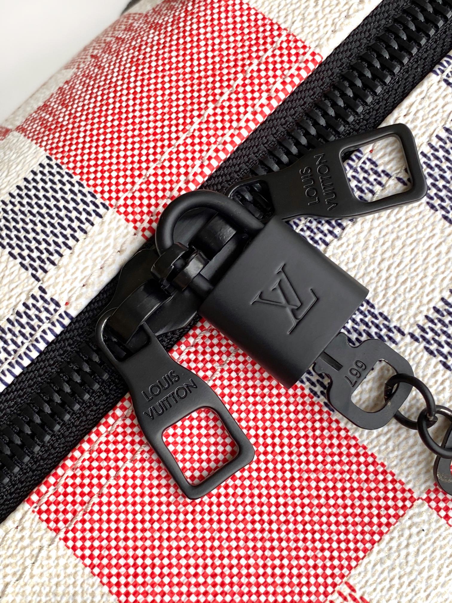 LV 25S SAC KEEPALL BANDOULIÈRE 50 IN MULTICOLOR CANVAS AND CALFSKIN TRIM