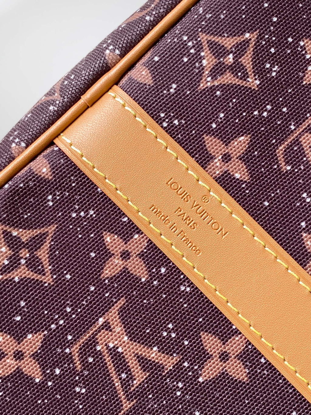 LV 25S KEEPALL 50 MONOGRAM CRYSTALS IN DARK PURPLE CANVAS AND CALFSKIN TRIM